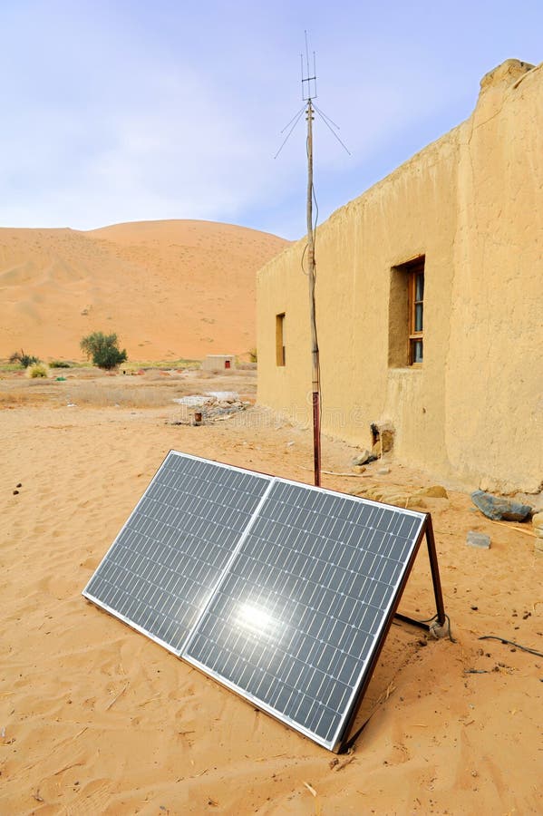 Solar cell panels in desert
