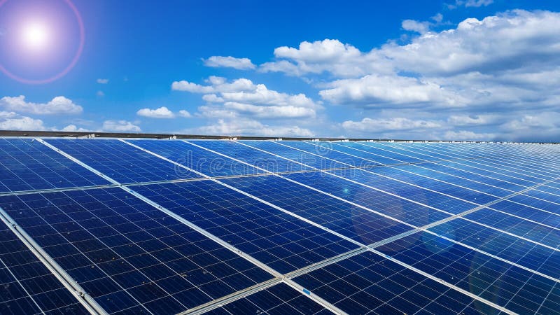 Solar cell panels installed on the roof top of a house are dirty