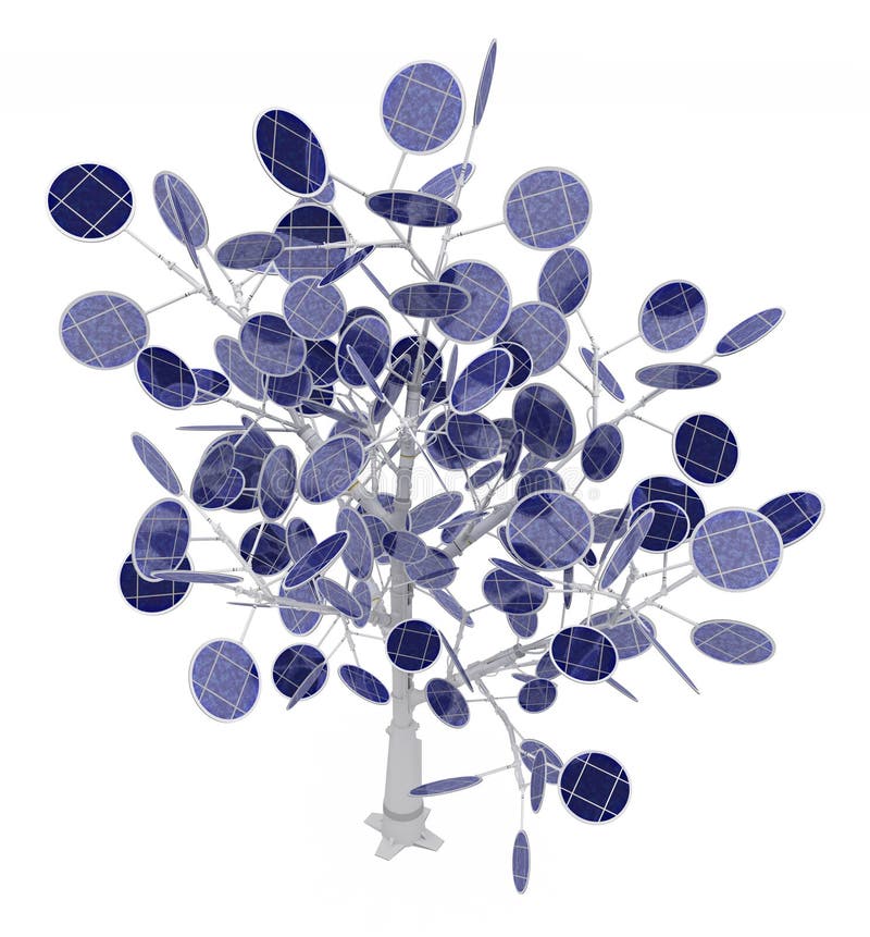 Solar Cell Tree stock illustration