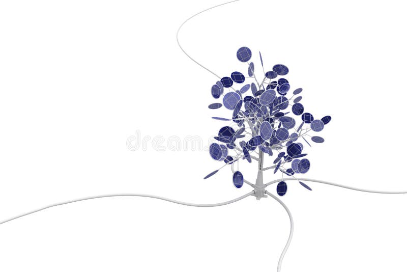 Solar Cell Tree, Network Connected royalty free illustration