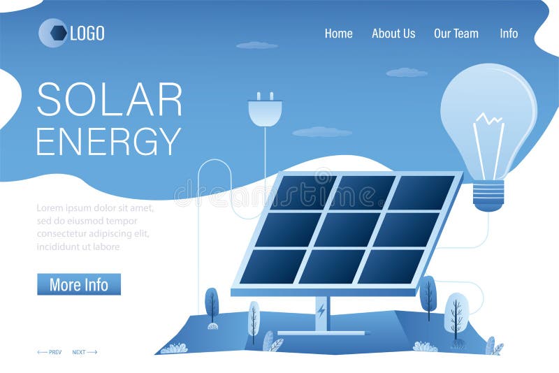 Solar, Clean Renewable Energy. Horizontal  Banner.Eco and Green Technologies of Future Stock