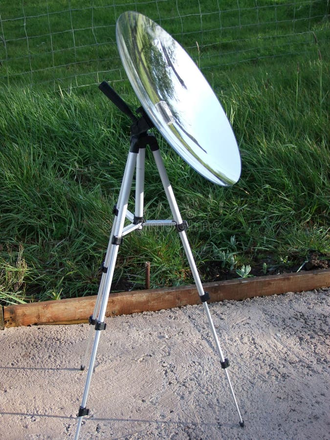 Solar Cooking Converted Satellite Dish Parabolic Mirror Dish on a Stand
