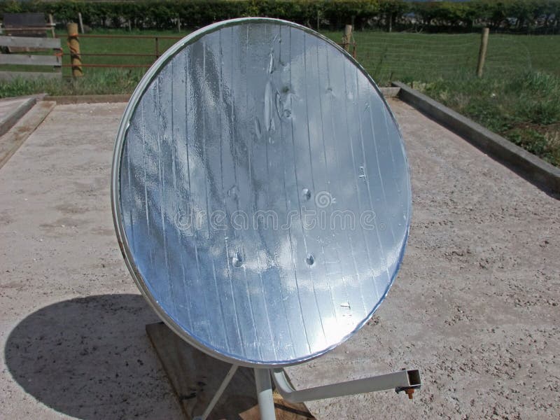 Solar Cooking Converted Satellite Dish Parabolic Mirror Dish on a Stand