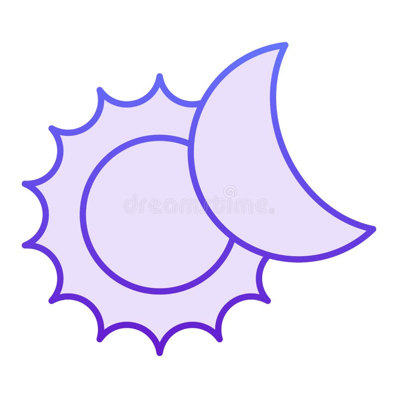 Solar eclipse flat icon. Astronomy violet icons in trendy flat style. The sun and moon gradient style design, designed royalty free illustration Solar eclipse flat icon. Astronomy violet icons in trendy flat style. The sun and moon gradient style design, designed royalty free illustration