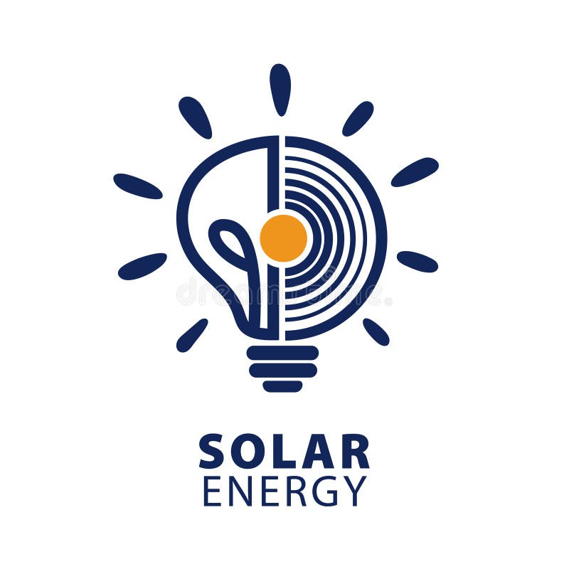 Solar Energy Logo Icon. Vector. Stock Vector Illustration of electric