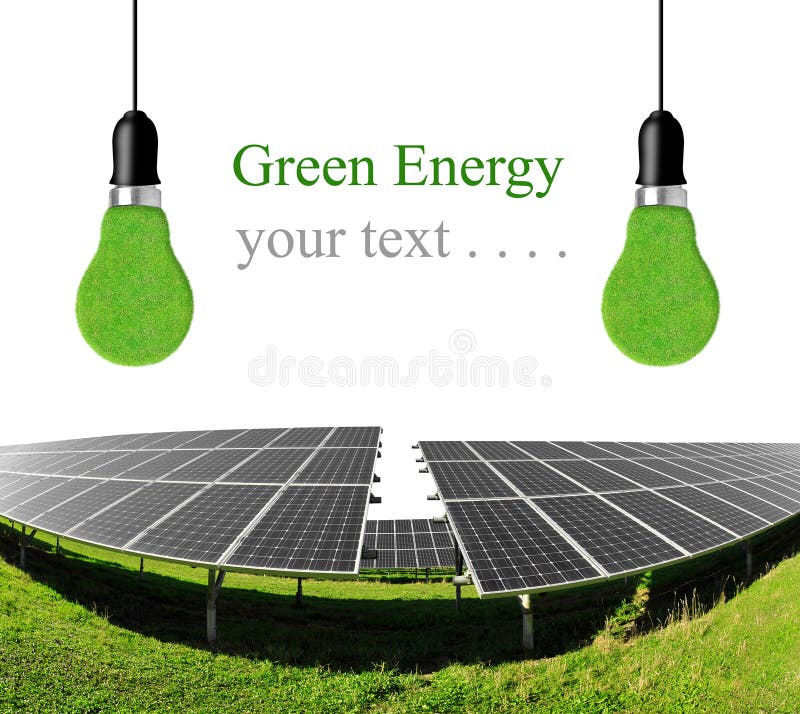 Solar Energy Panels with Bulbs Stock Photo Image of electrical, cells