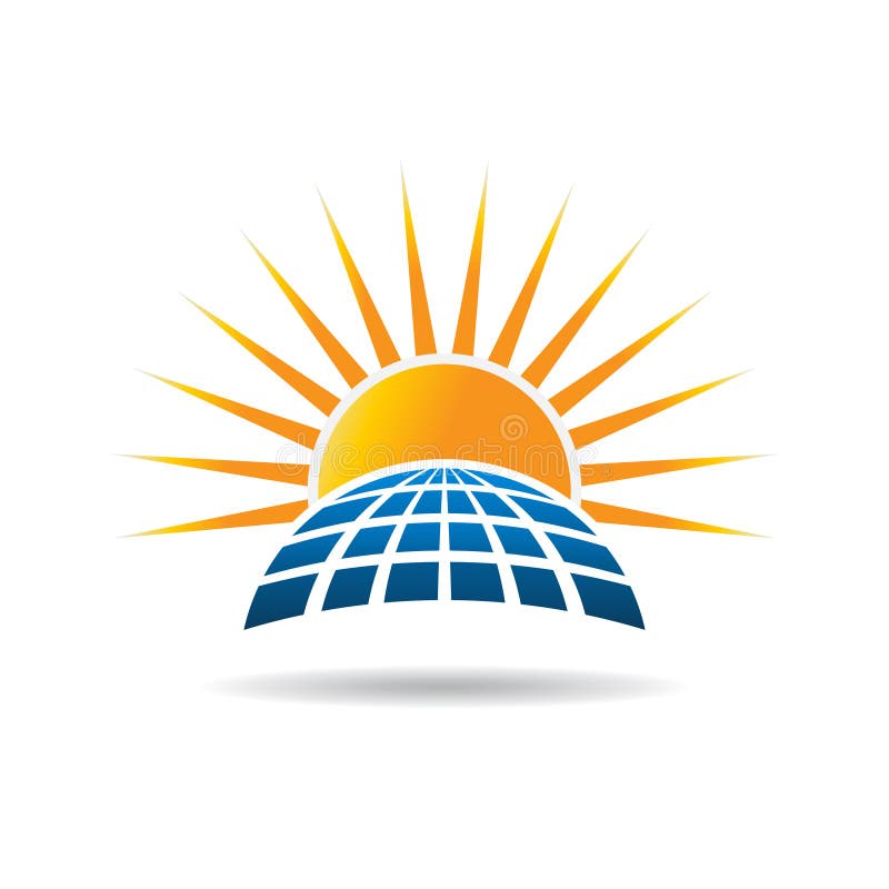 Sun and solar panel Logo stock vector. Illustration of nature - 33896341