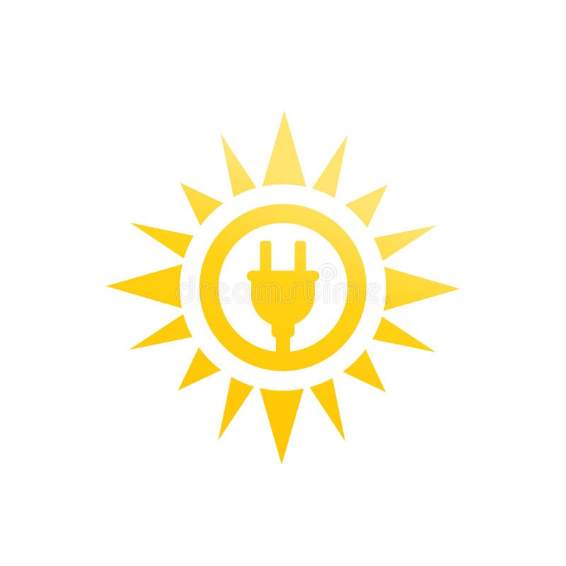 Solar Energy Vector Icon on White Stock Vector Illustration of