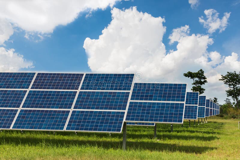 The solar farm for green energy in Thailand royalty free stock photo