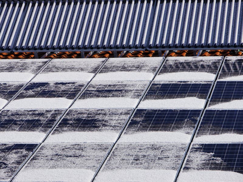 Solar heat roof winter stock images