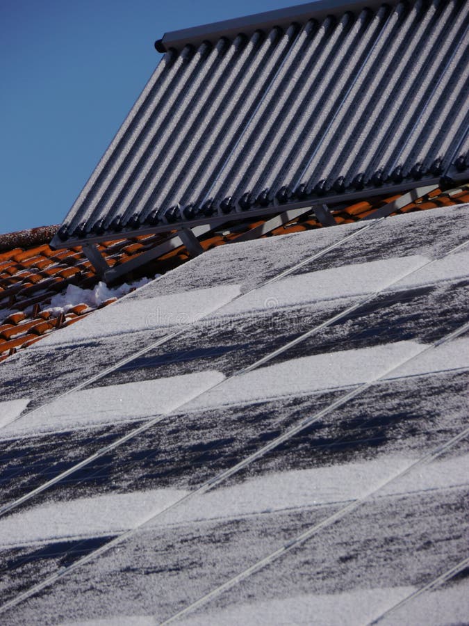 Solar heat roof winter stock images