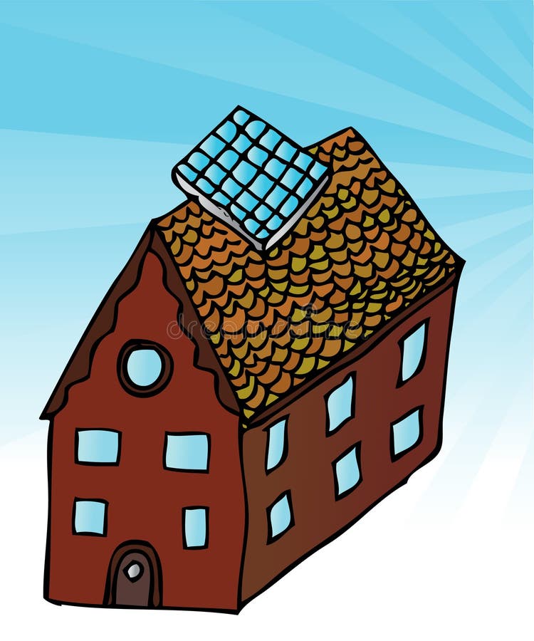 Solar Home stock illustration