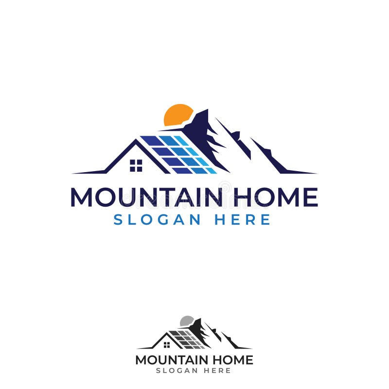 Solar home or Solar energie logo concept design template stock illustration