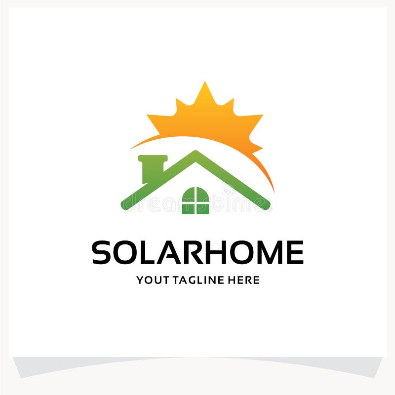 Solar Home Logo Design Template Inspiration stock illustration