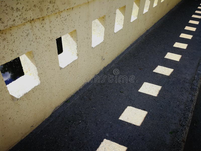 Solar lights on bridge details