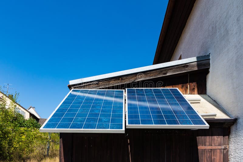 Solar Panel Blue Texture Close Detail Energy Renewable Device Installation stock image