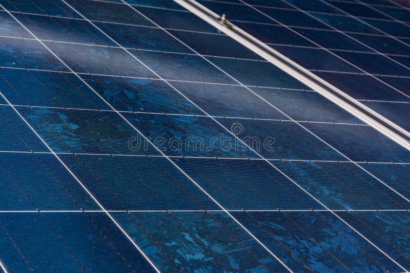 Solar Panel Blue Texture Close Detail Energy Renewable Device Installation royalty free stock images