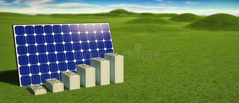Solar Panel - earn money from renewable energy royalty free illustration