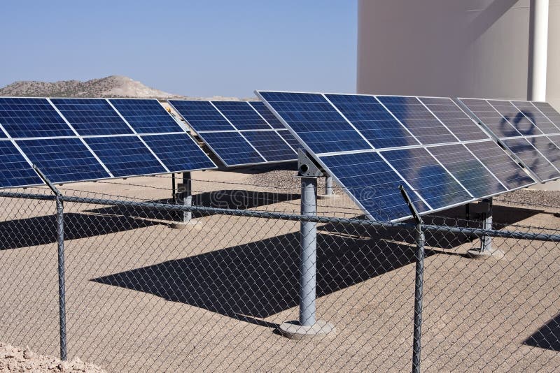 Solar panel energy collector farm near Phoenix, Arizona, USA