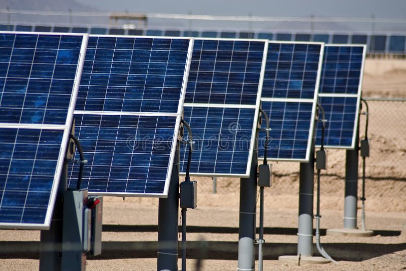 Solar panel energy collector farm near Phoenix, Arizona, USA