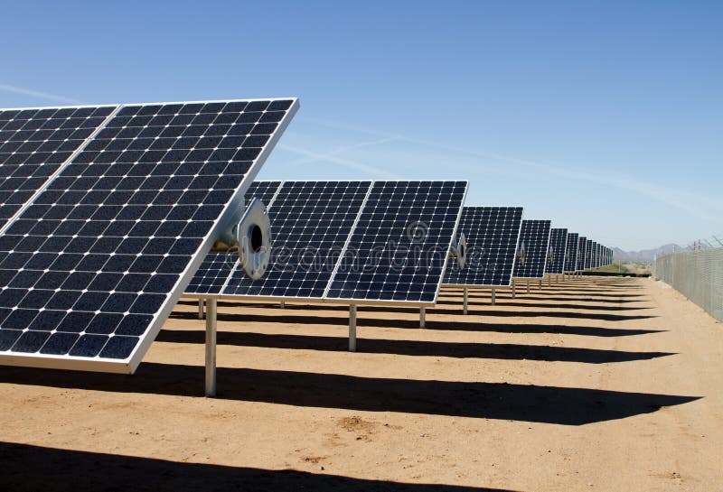 Solar panel energy collector farm near Phoenix, Arizona, USA