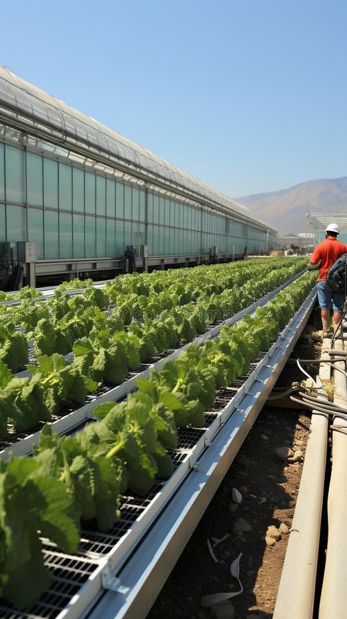 A solar panel farm in the desert royalty free illustration