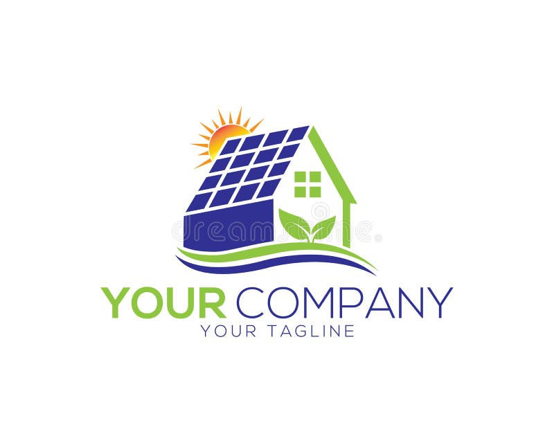 Solar Panel Home Creative Logo royalty free illustration