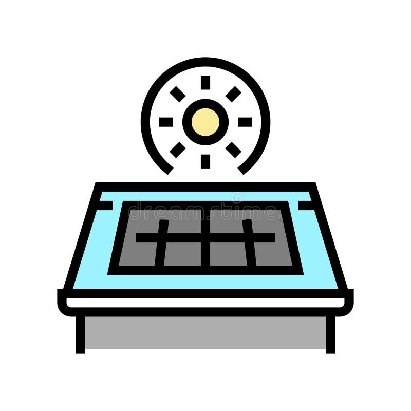 Solar Panel Installation Color Icon Vector Illustration Stock
