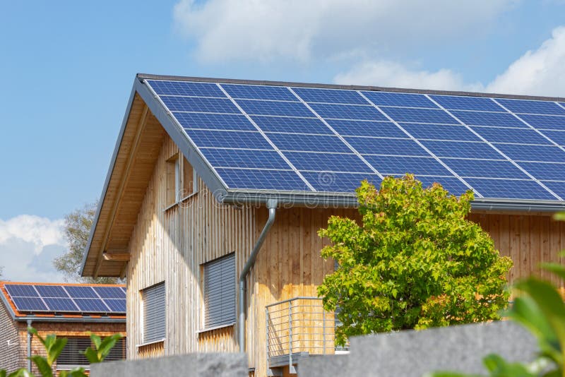 solar panel of modern building facades and details