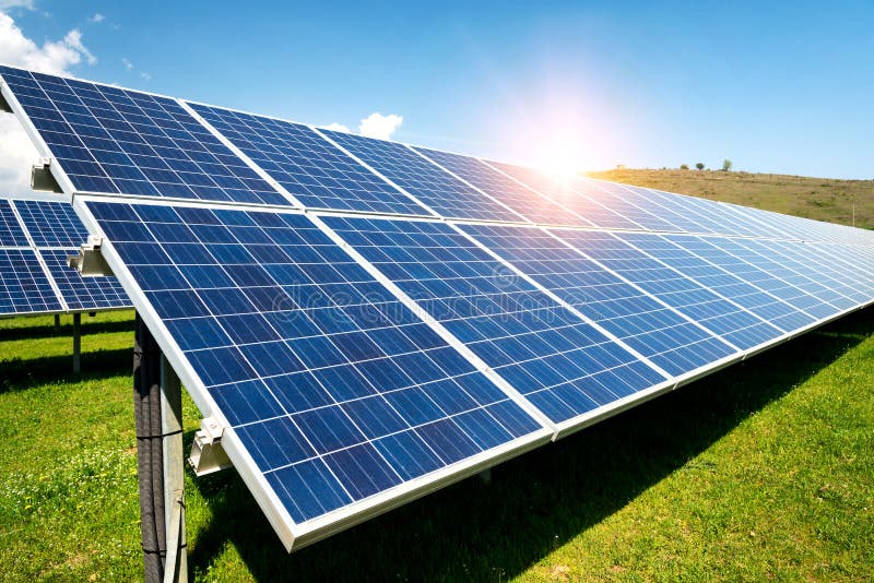 Solar panels, photovoltaics, alternative electricity source royalty free stock photo