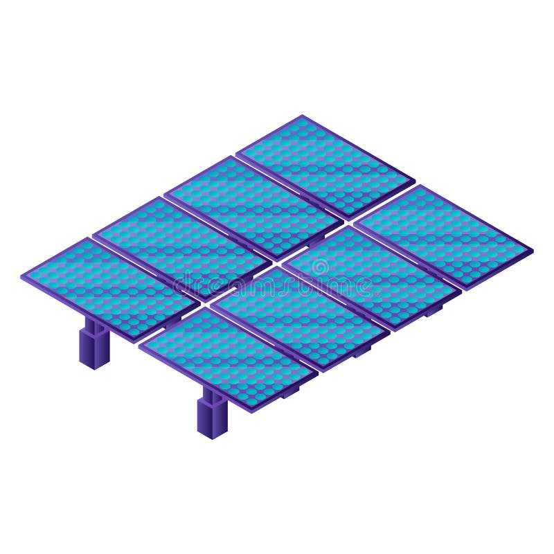 Solar panel plant icon, isometric style stock illustration
