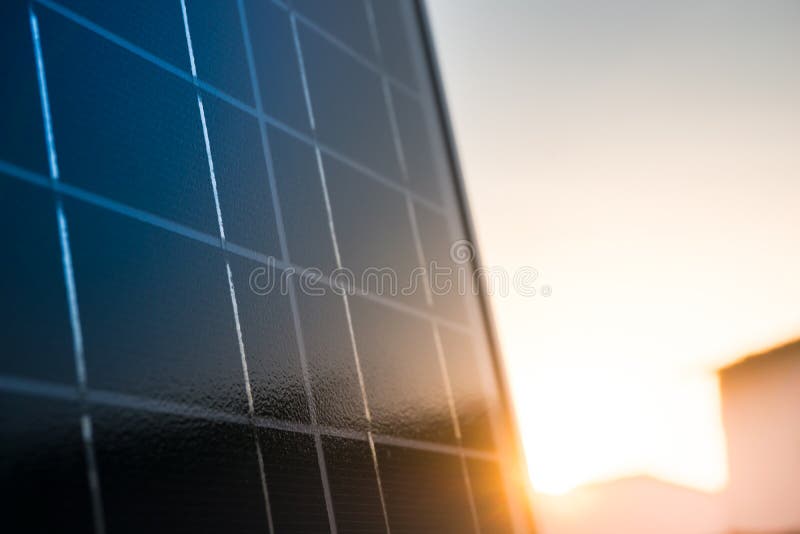 Solar Panel in Residential Area Sunset Stock Photo Image of panels