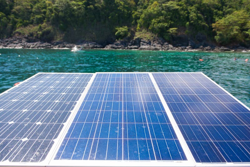 Solar Panel on Sailing Boat Stock Photo Image of water, power 117685454