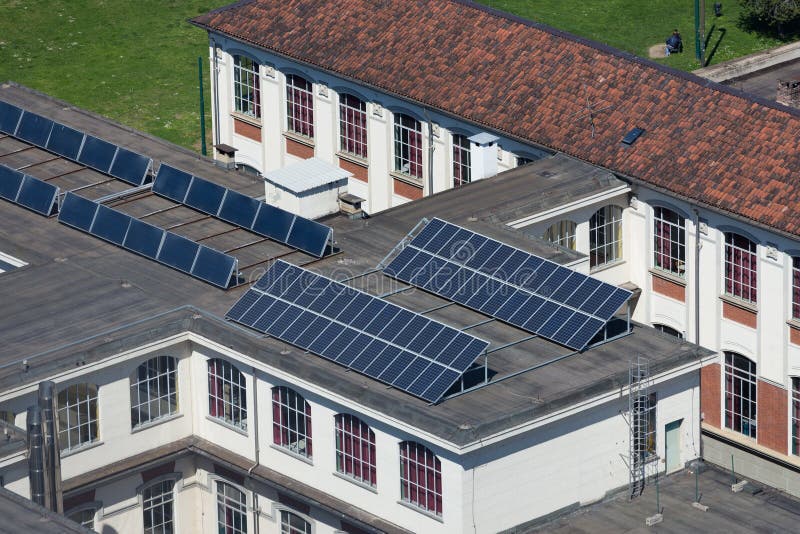 Solar panel on the top of the roof