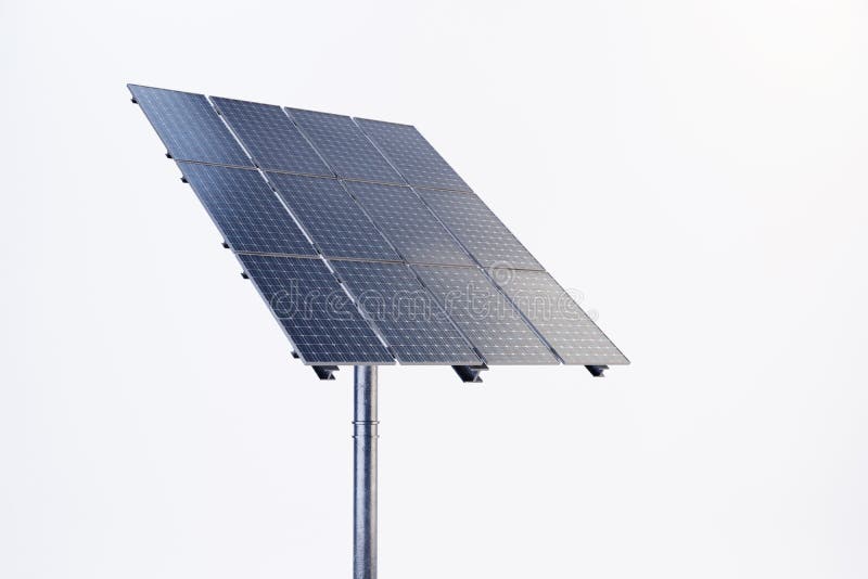 Solar Panel with White Background 3d Illustration Stock Image - Image