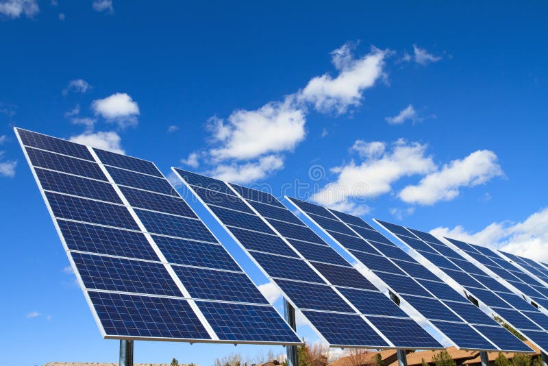 Solar panels stock photo