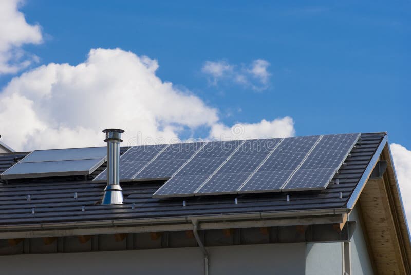 Solar panels stock images