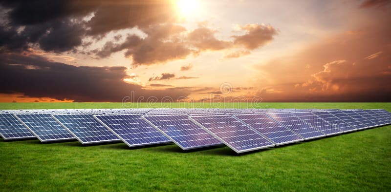 Composite image of solar panels royalty free illustration