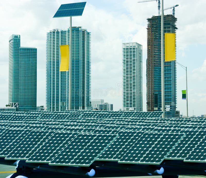 Solar panels in the city