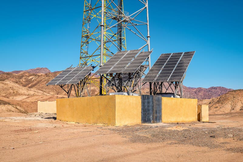 Solar panels in desert stock image. Image of blue, generation 274195107