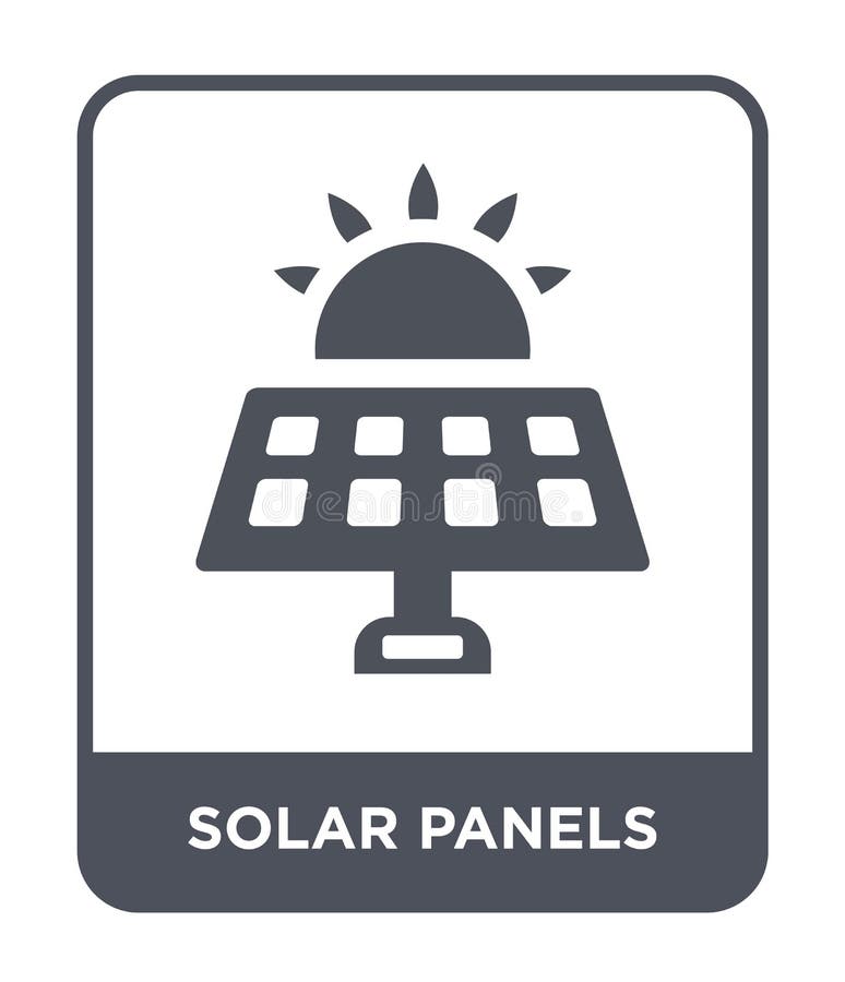 Solar panels icon in trendy design style. solar panels icon isolated on white background. solar panels vector icon simple and stock illustration