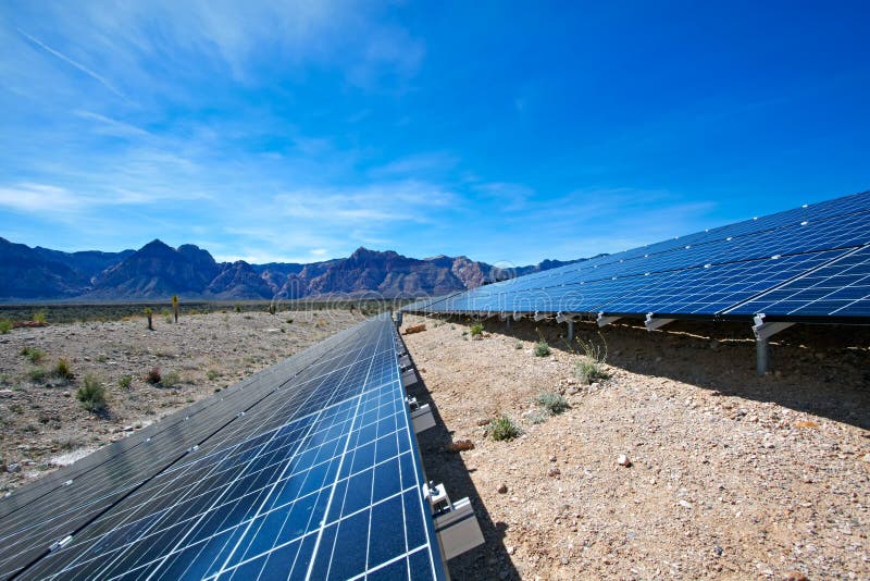 Solar panels in the Mojave Desert.