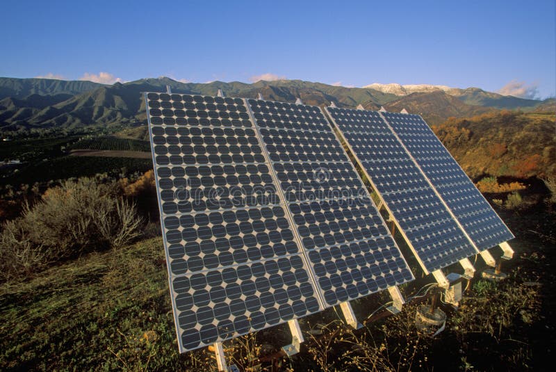 Solar Panels at Solar Energy Plant in California Stock Photo Image of