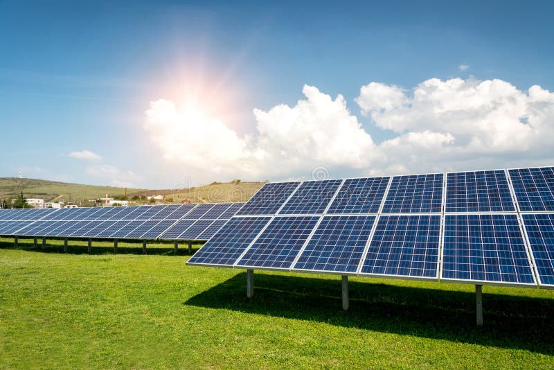 Solar panels, photovoltaics, alternative electricity source royalty free stock image