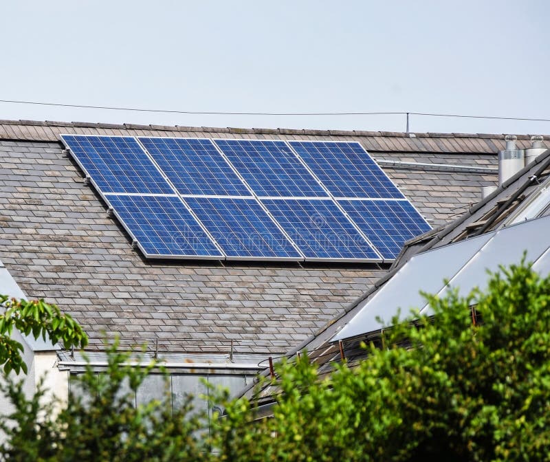 Solar panels on the roof royalty free stock photos Solar panels on the roof royalty free stock photos