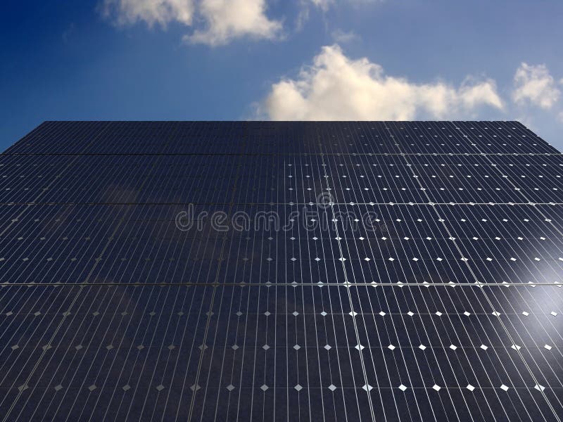 Solar panels under the sky royalty free illustration