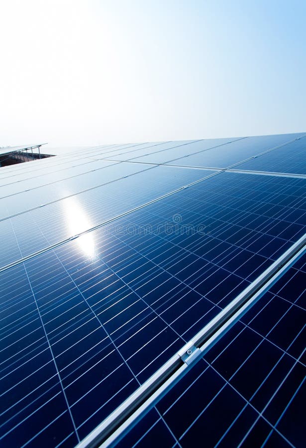 Solar Power for Electric Renewable Energy from the Sun Stock Photo