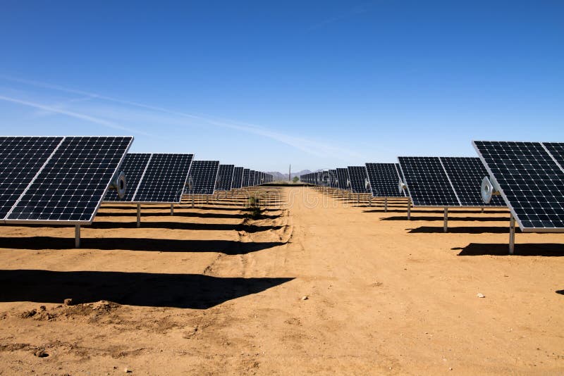 Solar panel energy collector farm near Phoenix, Arizona, USA. Solar panel energy collector farm near Phoenix, Arizona, USA