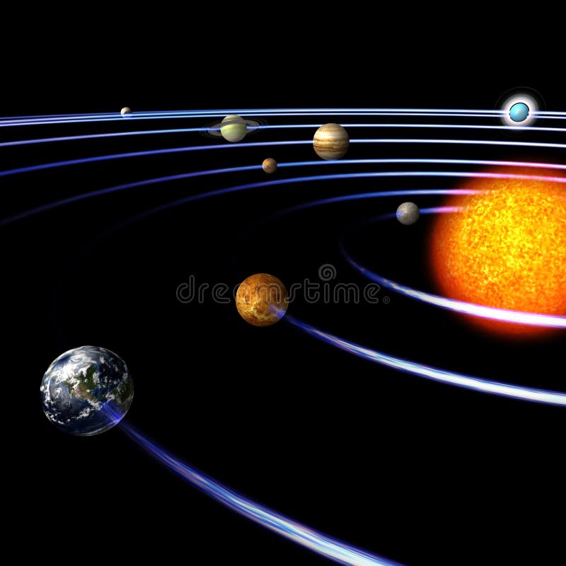 Schematica immagine del sistema solare.