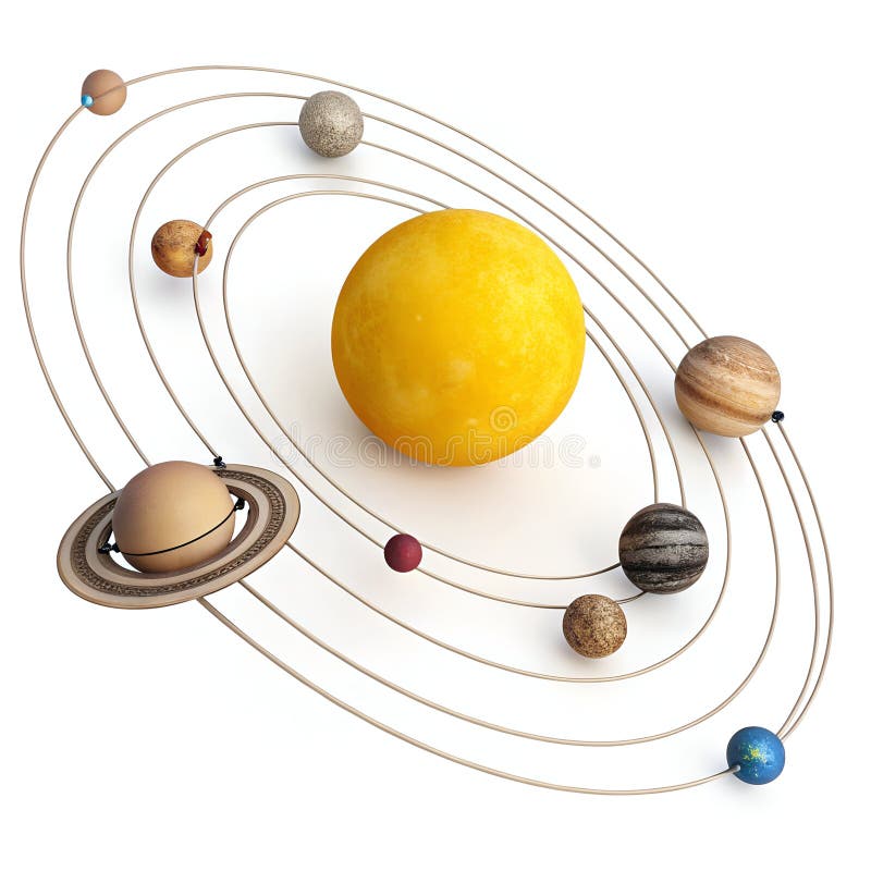 Solar System 3D Icon, Astronomy and Space Concept vector illustration